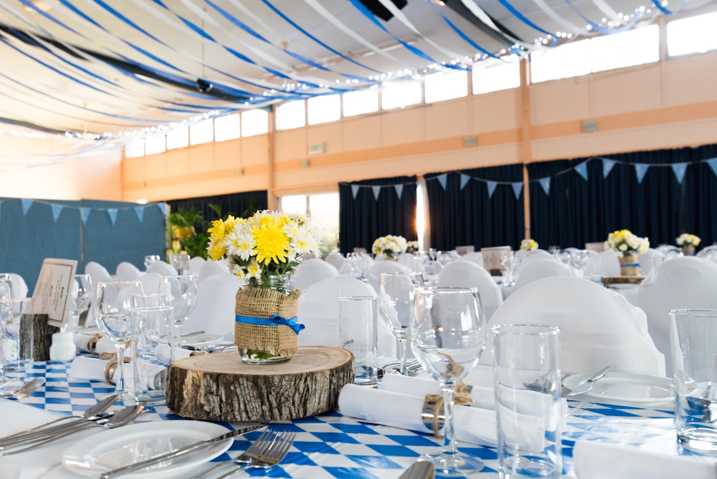 Decorated banquet hall